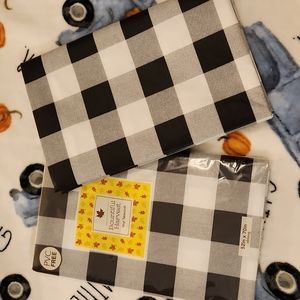 Buffalo check table cloth.